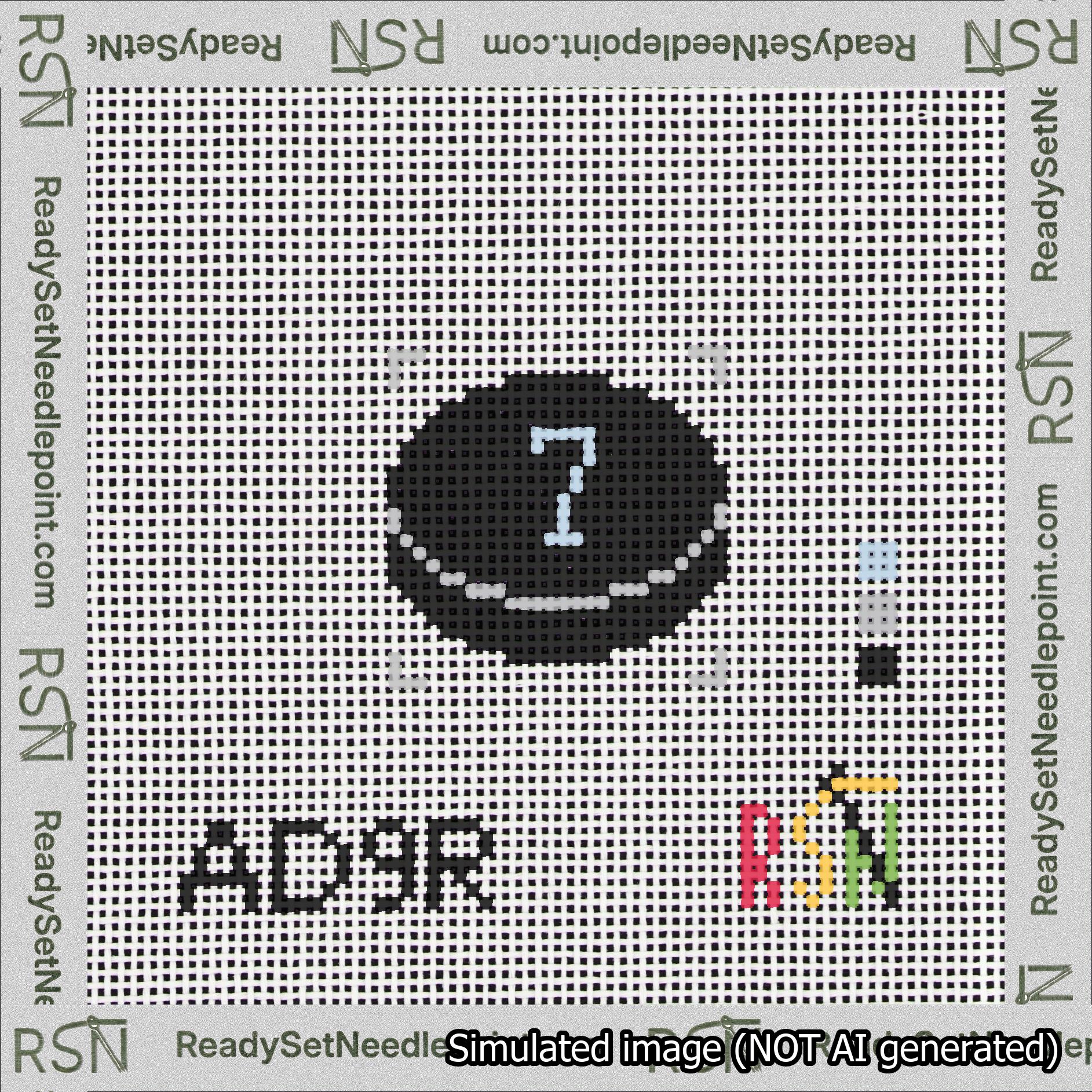 Hockey Puck Bag Charm Light Blue 0-49 Needlepoint Canvas Design