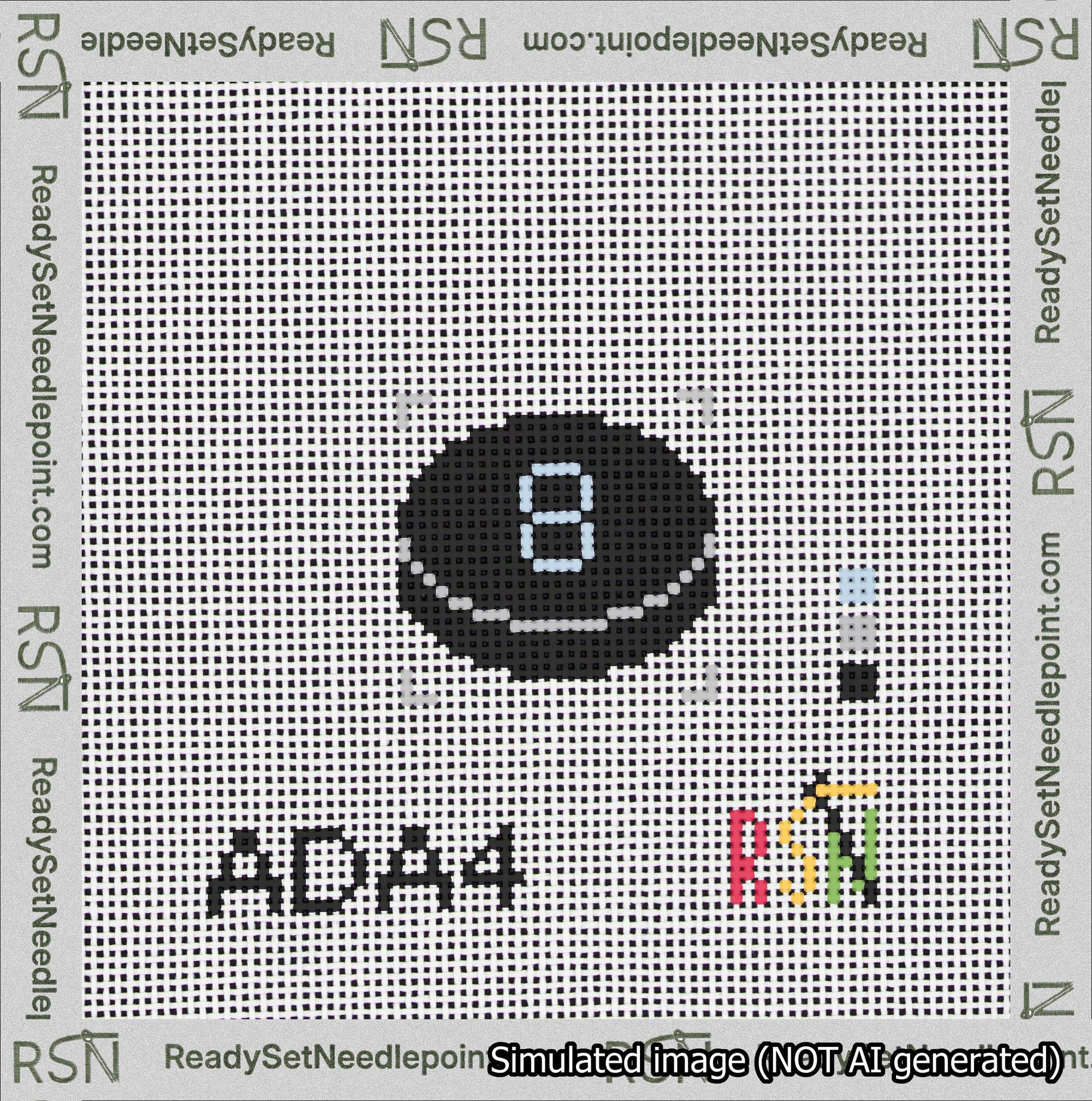 Hockey Puck Bag Charm Light Blue 0-49 Needlepoint Canvas Design