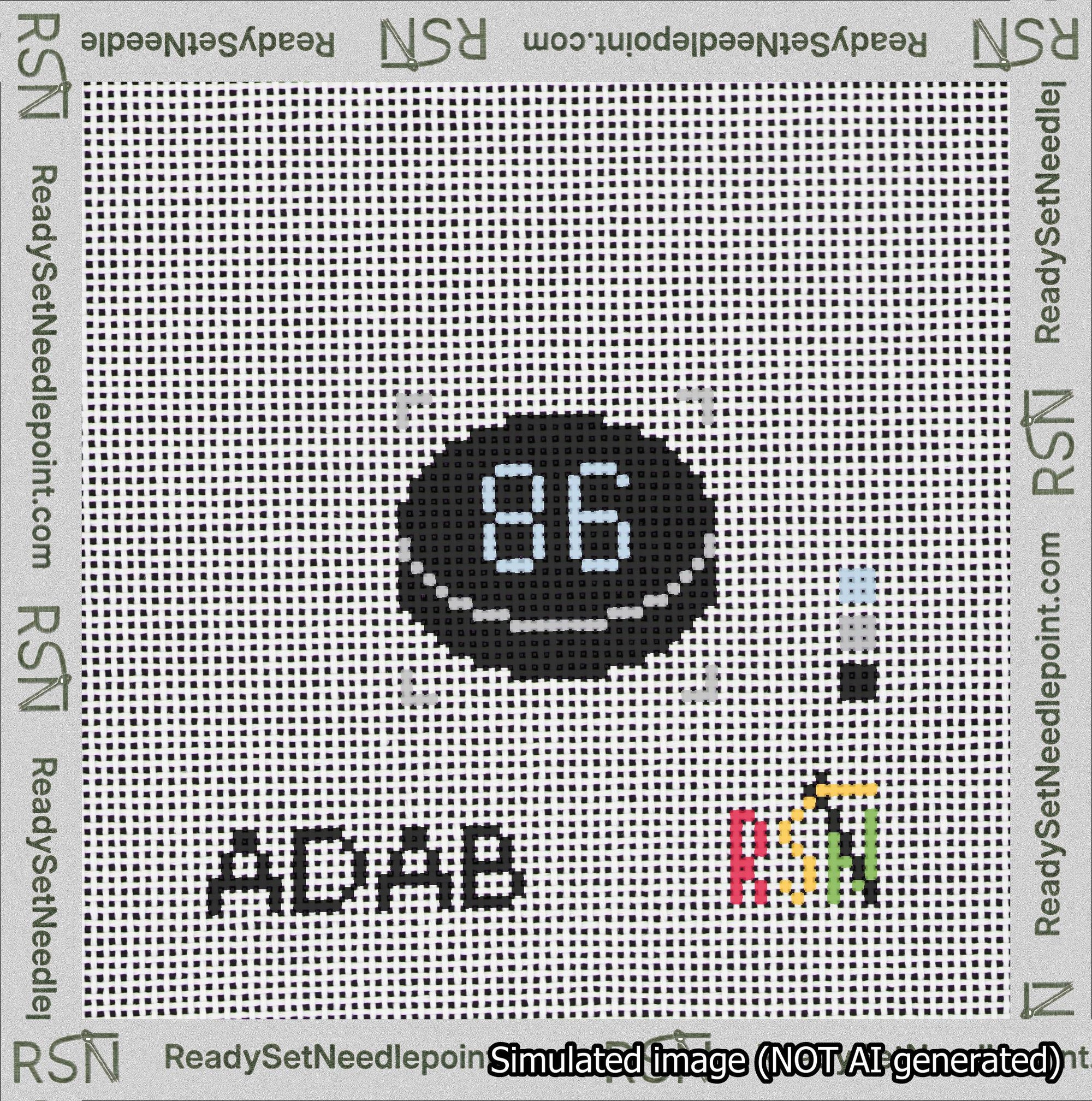 Hockey Puck Bag Charm Light Blue 50-99 Needlepoint Canvas Design