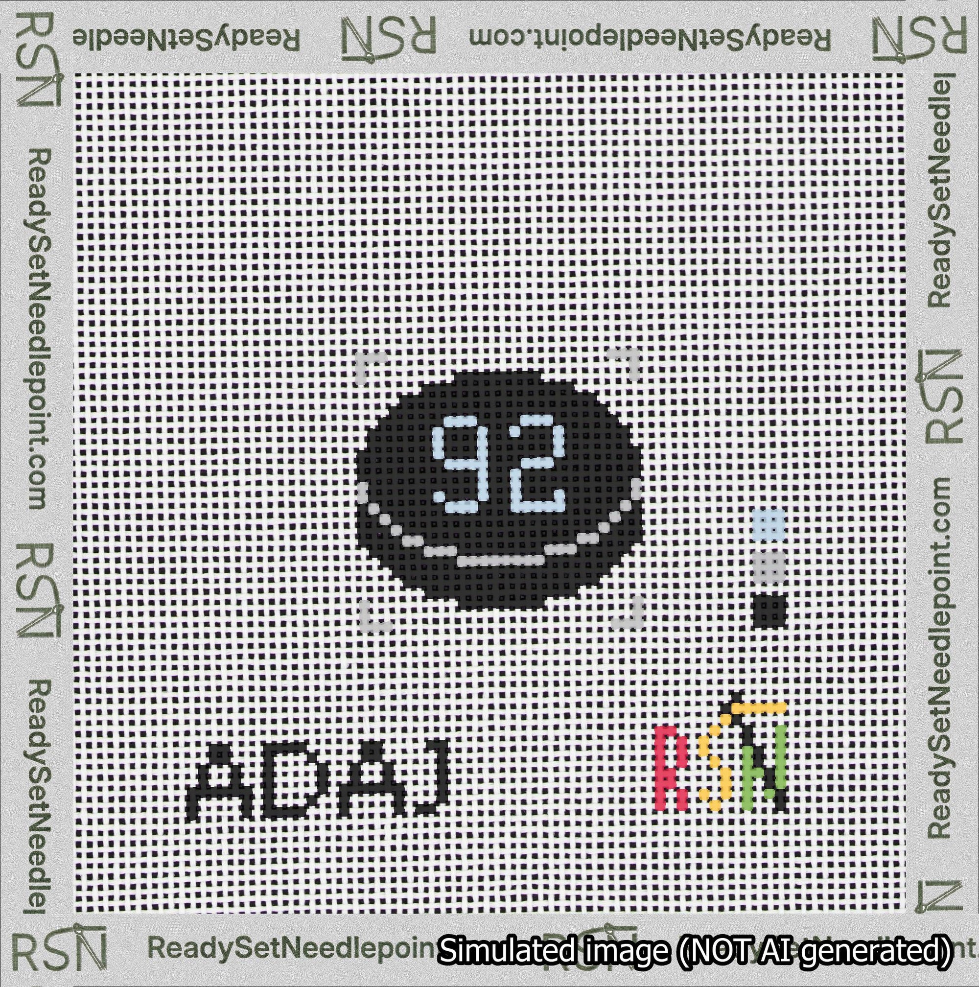 Hockey Puck Bag Charm Light Blue 50-99 Needlepoint Canvas Design