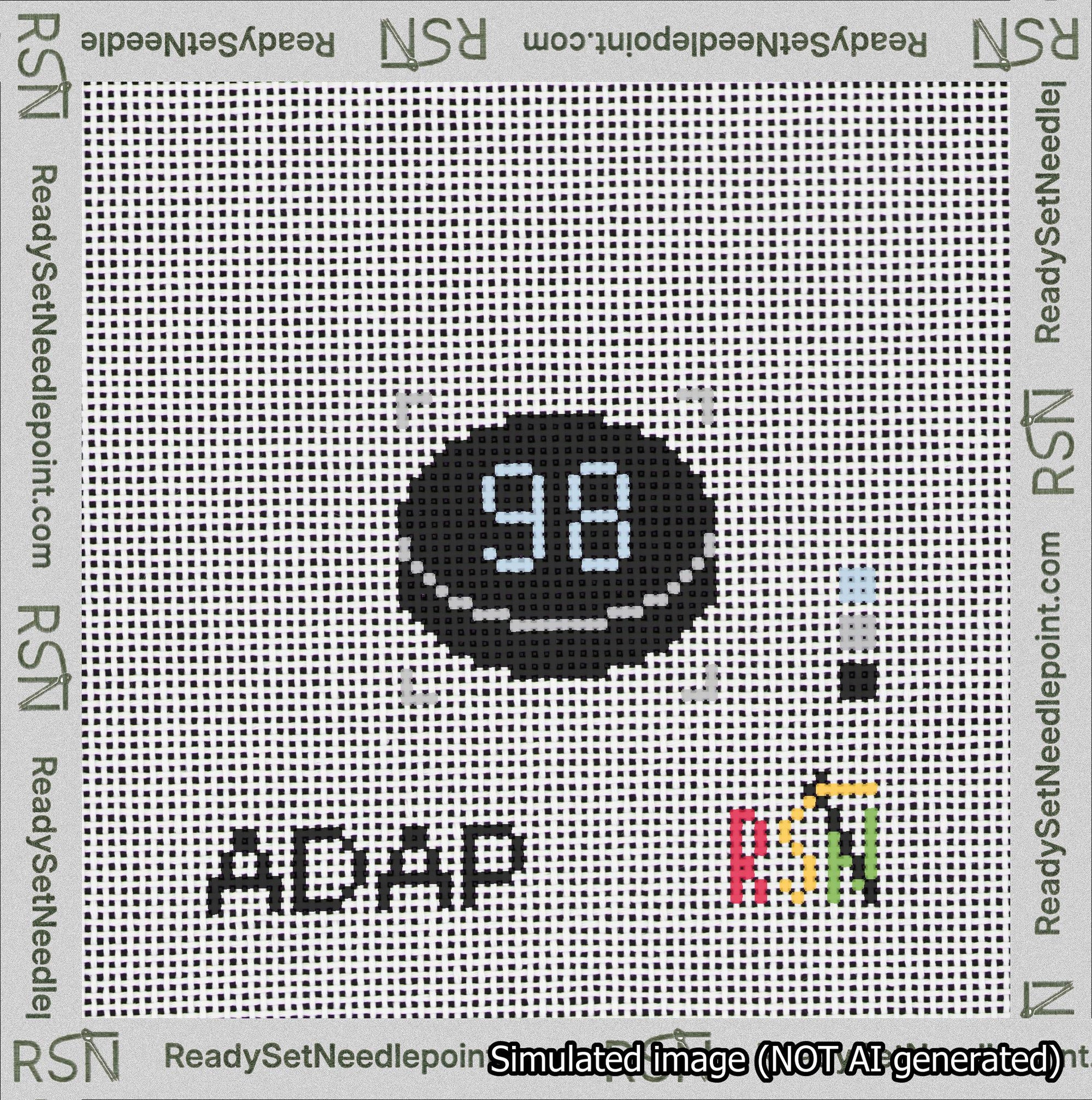 Hockey Puck Bag Charm Light Blue 50-99 Needlepoint Canvas Design