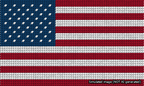 A simulated image of the stitched needlepoint design: American Flag Small. Not A.I. generated.