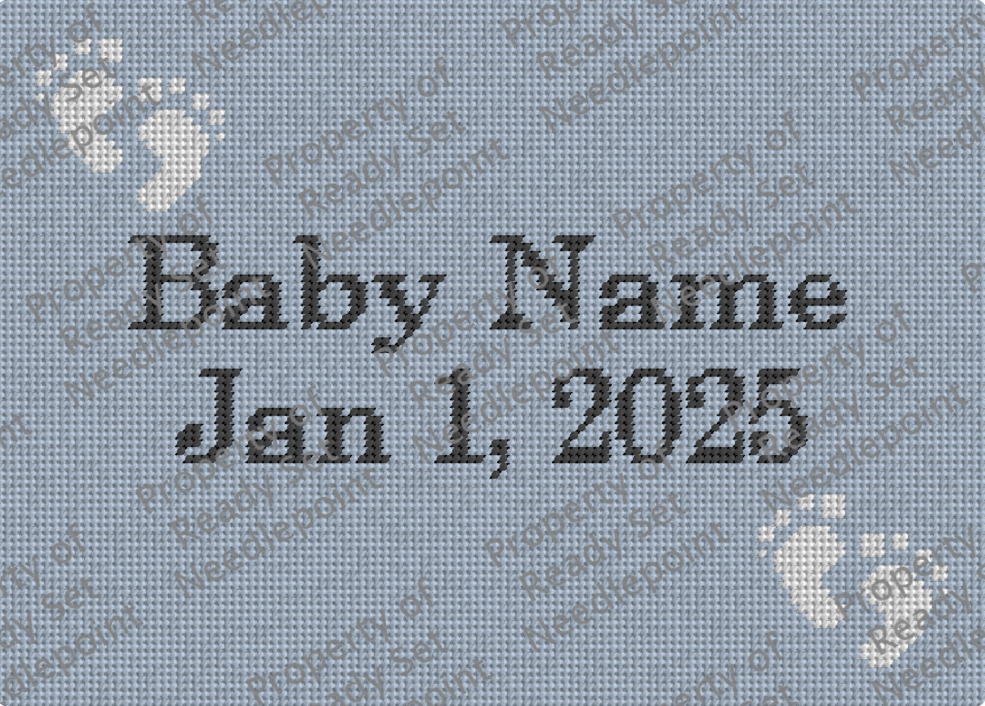 Baby Feet Customizable Needlepoint Canvas Design