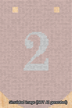 A simulated image of the stitched needlepoint design: Banner 13m Curved 2 White on Pink. Not A.I. generated.