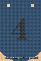 A simulated image of the stitched needlepoint design: Banner 13m Curved 4 Black on Blue. Not A.I. generated.