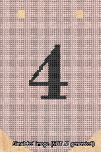 A simulated image of the stitched needlepoint design: Banner 13m Curved 4 Black on Pink. Not A.I. generated.