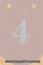 A simulated image of the stitched needlepoint design: Banner 13m Curved 4 White on Pink. Not A.I. generated.