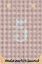 A simulated image of the stitched needlepoint design: Banner 13m Curved 5 White on Pink. Not A.I. generated.