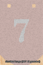A simulated image of the stitched needlepoint design: Banner 13m Curved 7 White on Pink. Not A.I. generated.