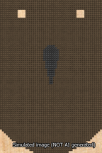 A simulated image of the stitched needlepoint design: Banner 13m Curved Apostrophe Black on Brown. Not A.I. generated.