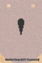 A simulated image of the stitched needlepoint design: Banner 13m Curved Apostrophe Black on Pink. Not A.I. generated.