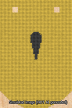 A simulated image of the stitched needlepoint design: Banner 13m Curved Apostrophe Black on Yellow. Not A.I. generated.