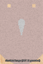 A simulated image of the stitched needlepoint design: Banner 13m Curved Apostrophe White on Pink. Not A.I. generated.