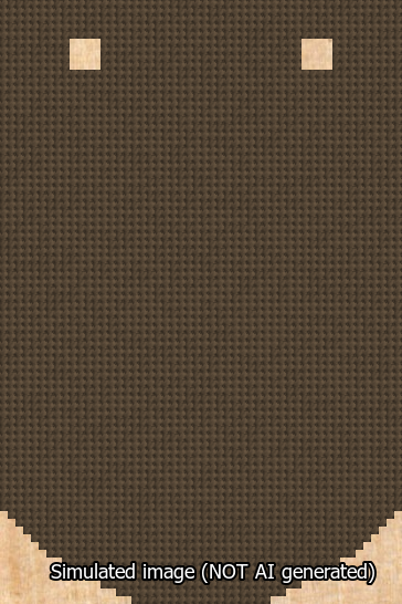 A simulated image of the stitched needlepoint design: Banner 13m Curved Blank Brown. Not A.I. generated.