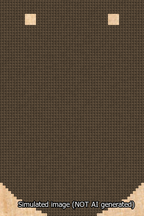 A simulated image of the stitched needlepoint design: Banner 13m Curved Blank Brown. Not A.I. generated.