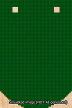 A simulated image of the stitched needlepoint design: Banner 13m Curved Blank Green. Not A.I. generated.
