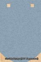 A simulated image of the stitched needlepoint design: Banner 13m Curved Blank Light Blue. Not A.I. generated.