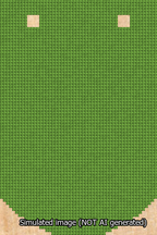 A simulated image of the stitched needlepoint design: Banner 13m Curved Blank Light Green. Not A.I. generated.
