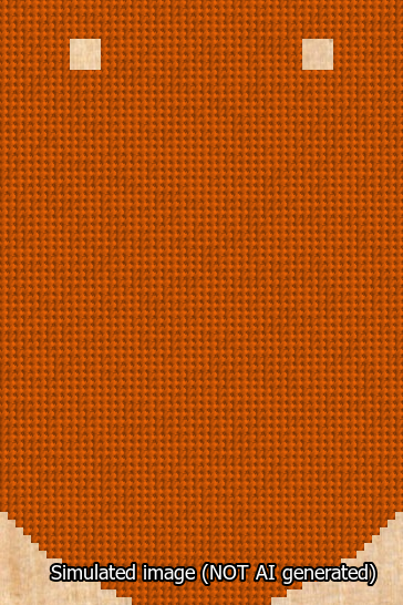 A simulated image of the stitched needlepoint design: Banner 13m Curved Blank Orange. Not A.I. generated.