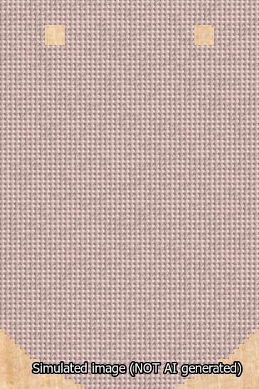 A simulated image of the stitched needlepoint design: Banner 13m Curved Blank Pink. Not A.I. generated.