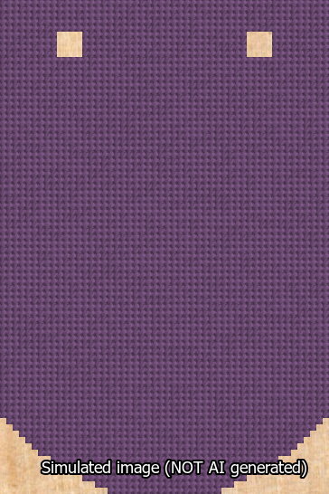 A simulated image of the stitched needlepoint design: Banner 13m Curved Blank Purple. Not A.I. generated.