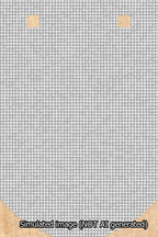 A simulated image of the stitched needlepoint design: Banner 13m Curved Blank White. Not A.I. generated.