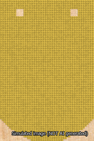 A simulated image of the stitched needlepoint design: Banner 13m Curved Blank Yellow. Not A.I. generated.
