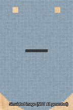 A simulated image of the stitched needlepoint design: Banner 13m Curved Dash Black on Light Blue. Not A.I. generated.