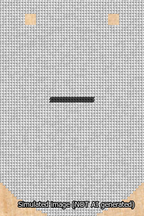 A simulated image of the stitched needlepoint design: Banner 13m Curved Dash Black on White. Not A.I. generated.