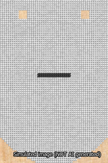 A simulated image of the stitched needlepoint design: Banner 13m Curved Dash Black on White. Not A.I. generated.