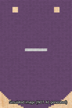 A simulated image of the stitched needlepoint design: Banner 13m Curved Dash White on Purple. Not A.I. generated.
