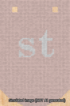 A simulated image of the stitched needlepoint design: Banner 13m Curved st White on Pink. Not A.I. generated.