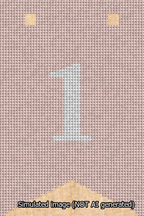 A simulated image of the stitched needlepoint design: Banner 13m Forked 1 White on Pink. Not A.I. generated.