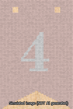 A simulated image of the stitched needlepoint design: Banner 13m Forked 4 White on Pink. Not A.I. generated.