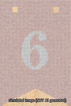 A simulated image of the stitched needlepoint design: Banner 13m Forked 6 White on Pink. Not A.I. generated.