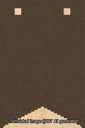 A simulated image of the stitched needlepoint design: Banner 13m Forked Blank Brown. Not A.I. generated.