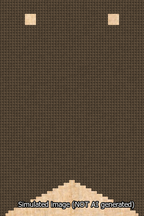 A simulated image of the stitched needlepoint design: Banner 13m Forked Blank Brown. Not A.I. generated.