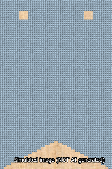 A simulated image of the stitched needlepoint design: Banner 13m Forked Blank Light Blue. Not A.I. generated.