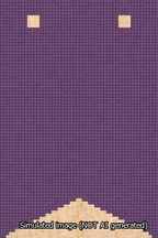 A simulated image of the stitched needlepoint design: Banner 13m Forked Blank Purple. Not A.I. generated.