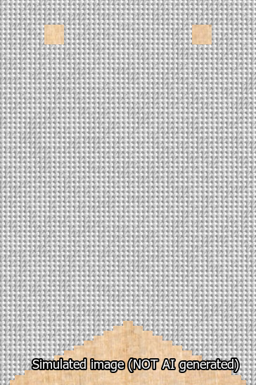 A simulated image of the stitched needlepoint design: Banner 13m Forked Blank White. Not A.I. generated.