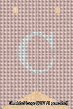 A simulated image of the stitched needlepoint design: Banner 13m Forked C White on Pink. Not A.I. generated.