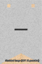 A simulated image of the stitched needlepoint design: Banner 13m Forked Dash Black on White. Not A.I. generated.