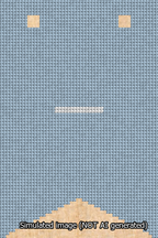 A simulated image of the stitched needlepoint design: Banner 13m Forked Dash White on Light Blue. Not A.I. generated.