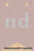 A simulated image of the stitched needlepoint design: Banner 13m Forked nd White on Pink. Not A.I. generated.