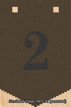 A simulated image of the stitched needlepoint design: Banner 13m Pointed 2 Black on Brown. Not A.I. generated.