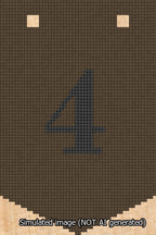A simulated image of the stitched needlepoint design: Banner 13m Pointed 4 Black on Brown. Not A.I. generated.
