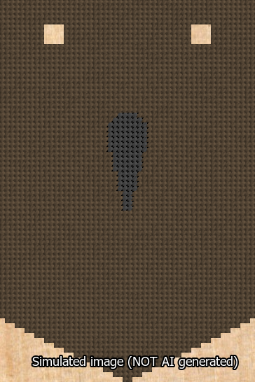 A simulated image of the stitched needlepoint design: Banner 13m Pointed Apostrophe Black on Brown. Not A.I. generated.
