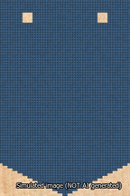 A simulated image of the stitched needlepoint design: Banner 13m Pointed Blank Blue. Not A.I. generated.