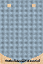 A simulated image of the stitched needlepoint design: Banner 13m Pointed Blank Light Blue. Not A.I. generated.