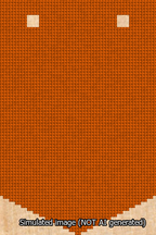 A simulated image of the stitched needlepoint design: Banner 13m Pointed Blank Orange. Not A.I. generated.